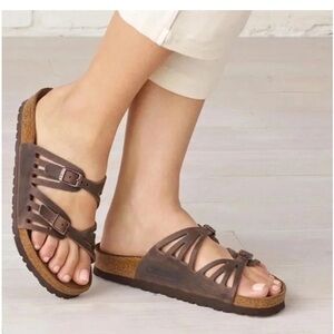 Birkenstock Granada Leather Sandals Women's US 7.5 EUR 38 Narrow width Brown